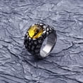 thumbnail image 4 of PAMTIER Men's Stainless Steel Vintage Gothic Punk Domineering Skull Hell Demon Devil Dragon with Yellow Gemstone Eye Biker Ring Statement Size 11, 4 of 6