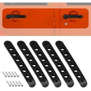 Sulythw  Side Door Grab Handle Inserts Aluminum Decoration Trim for 2007-2018 Jeep Wrangler JK JKU Liberty Sahara & Unlimited 4 Door Handle Pull (Aluminum Black, 5PCS)