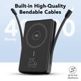 thumbnail image 6 of Magnetic Portable Charger with Built-in-Cable, iWatch Charger, 10000mAh Power Bank with Display, Foldable Stand, 22.5W Fast Charging Travel Battery Pack Compatible with iPhone and Apple Watch, 6 of 8