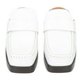 thumbnail image 4 of YDN Women's Retro Platform Slip On Mules Square Toe Low Chunky Heels Clogs Platform Loafers Slippers Shopping Dress Shoes Size 6.5 White, 4 of 4