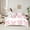 Pink, variant on Manfei Teens Children Cartoon Ribbon Bowtie 7-Piece Twin Bedding Sets,Love Heart Stars Print Bedding Comforter Set,Kawaii Cute Breathable Sheet Sets,Ultra Soft Home Decor,Reversible