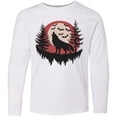 thumbnail image 3 of Inktastic Wolf Howling at the Moon Long Sleeve Youth T-Shirt, 3 of 5