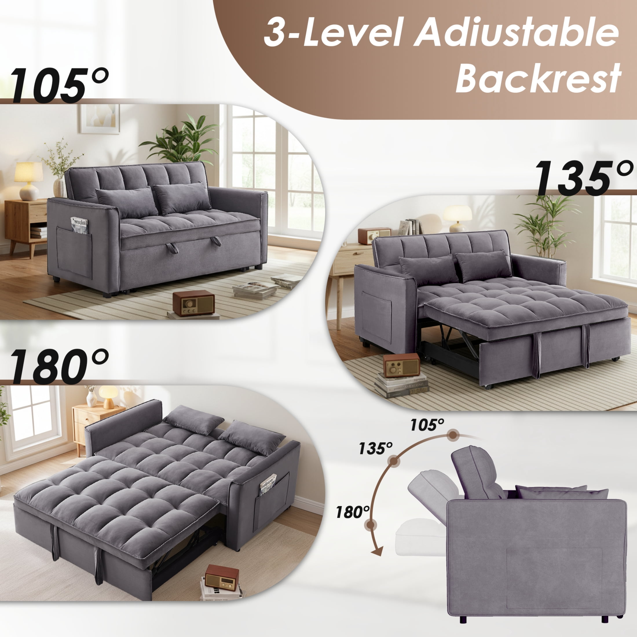 Sofa Bed, Dark Gray