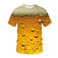 thumbnail image 3 of 3D Bière Imprimé Manches Courtes Ronde Bulle Bière Modèle Couple Haut Casual Été Mode Unisexe T-Shirt, 3 of 5