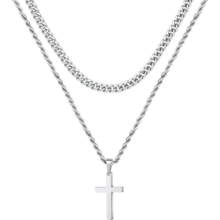 Masculine cross deals necklace