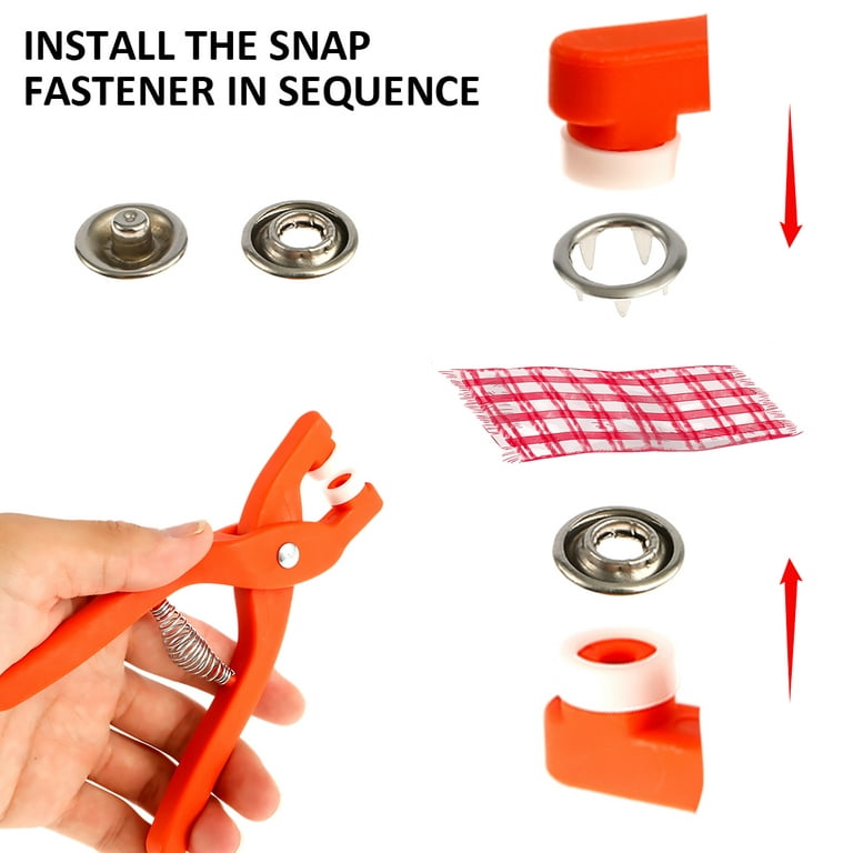 Gpoty 200PCS Snap Fasteners Kit Tool with Manual Pliers,Snap