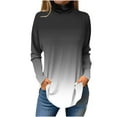 thumbnail image 1 of FAIWAD Hauts à Manches Longues Col Roulé pour Femmes sous-Vêtements Doux Ourlet Irrégulier Tunique, 1 of 4