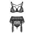thumbnail image 3 of Gibobby Conjunto de lencería de encaje Conjunto de Lenceria Erotica para Mujer de Encaje Sensual, Ropa Interior Sexy Mujer, Conjunto de Interior de Encaje(Negro, M), 3 of 4