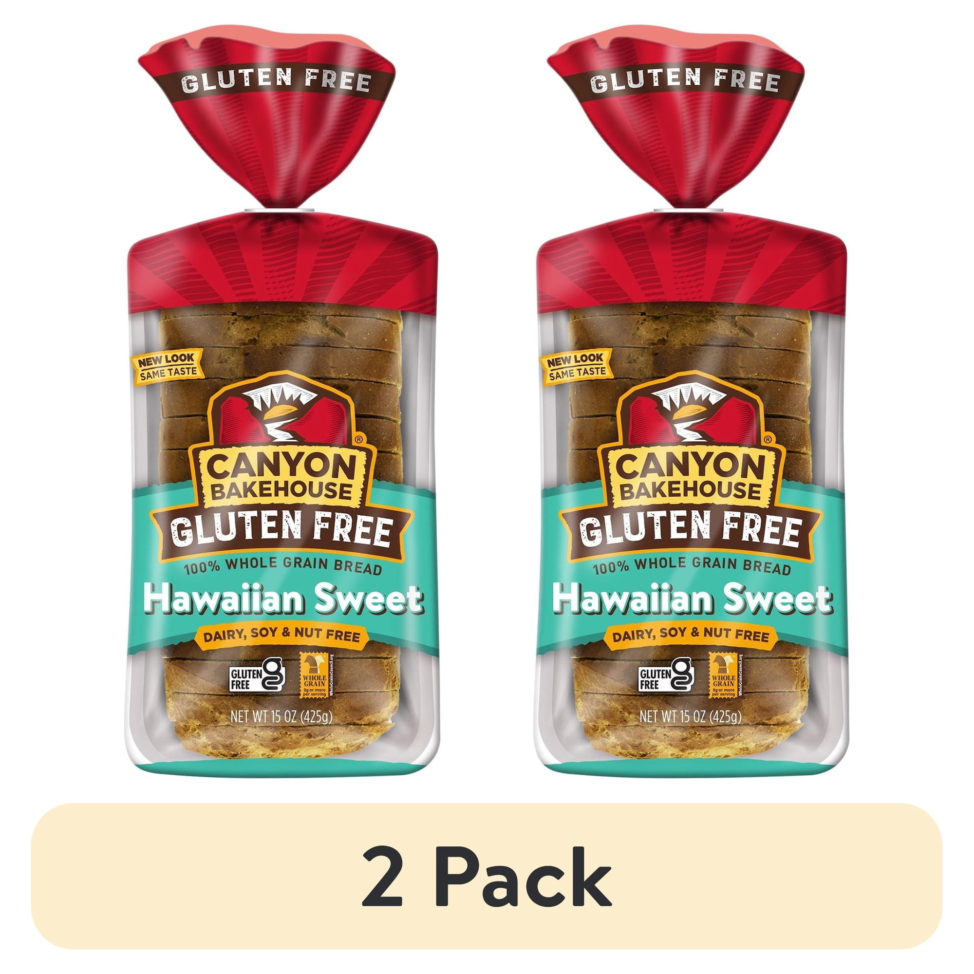 (2 pack) Canyon Bakehouse Hawaiian Sweet Gluten-Free Bread Fresh 15oz Loaf