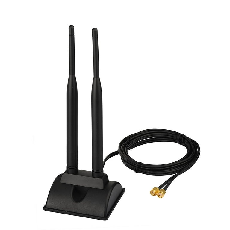 Eightwood Dual Band WiFi Antenna 2.4GHz 5GHz RP-SMA WiFi Antennae with  6.5ft Extension Cable for PC Desktop Computer PCI PCIe WiFi Bluetooth Card