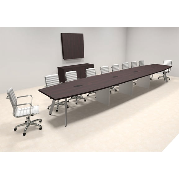 Modern Boat shaped 20' Feet Metal Leg Conference Table, #OF-CON-CV47