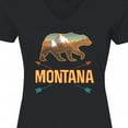 thumbnail image 4 of Inktastic Montana Vacation Bear Silhouette Women's V-Neck T-Shirt, 4 of 5