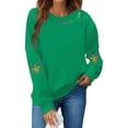 thumbnail image 3 of Zedker Mardi Gras Clothes for Women Light Sweatshirts Merry And Bright Xmas Long Sleeve Shirts Crewneck Pullover Tops, 3 of 5