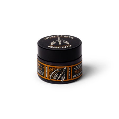 Outlaws & Gents Grooming Co. Orange and Vanilla Beard Balm - All-Natural Beard Care Product for Men - Conditions and Styles Beard & Reduces Itchiness