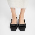 thumbnail image 3 of XYD Women Elegant Square Toe Bowtie Flats Elastic Slingback Strap Shoes Comfortable Dance Prom Date Sandals Size 7 Black, 3 of 3