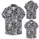 thumbnail image 3 of Camisas De Vestir Para Hombre Azul Camisa de solapa de manga corta con estampado suelto de moda de verano para hombre (Green, 3XL), 3 of 7