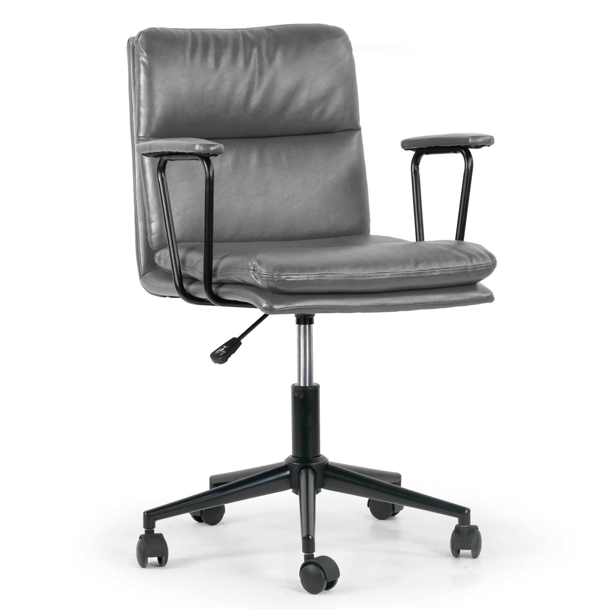 Free Shipping Fiona White Faux faux Barrel Office Chair Chrome Base Adjustable Height Rolling Casters Walmart