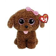 TY Beanie Boos -  Maddie the Brown Dog Regular Size 6" Plush (Glittery Eyes)(With Fun Chops)