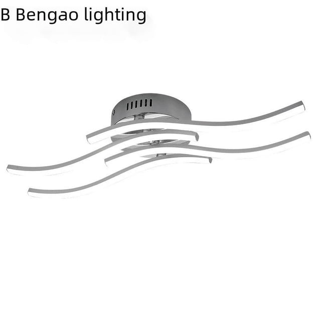 Luces de techo LED de cuatro ondas, luces de sala de estar, luces de techo con forma de onda, lámparas de dormitorio minimalistas modernas