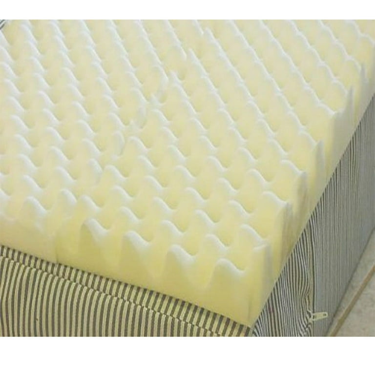 4 inch Foam Twin Bed Pad Mattress Egg Crate Overlay Topper 72 L X 34 W X 4  Soft 