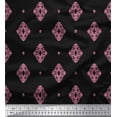 thumbnail image 1 of Soimoi Moss Georgette Fabric Filigree Damask Print Fabric by the Yard 42 Inch Wide, 1 of 3