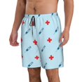 thumbnail image 2 of Fotbe Syringe And Red Cross Trajes de Baño Estampados para Hombre, Shorts de Verano de Secado Rápido, Ropa de Playa, Bañadores-Medium, 2 of 6