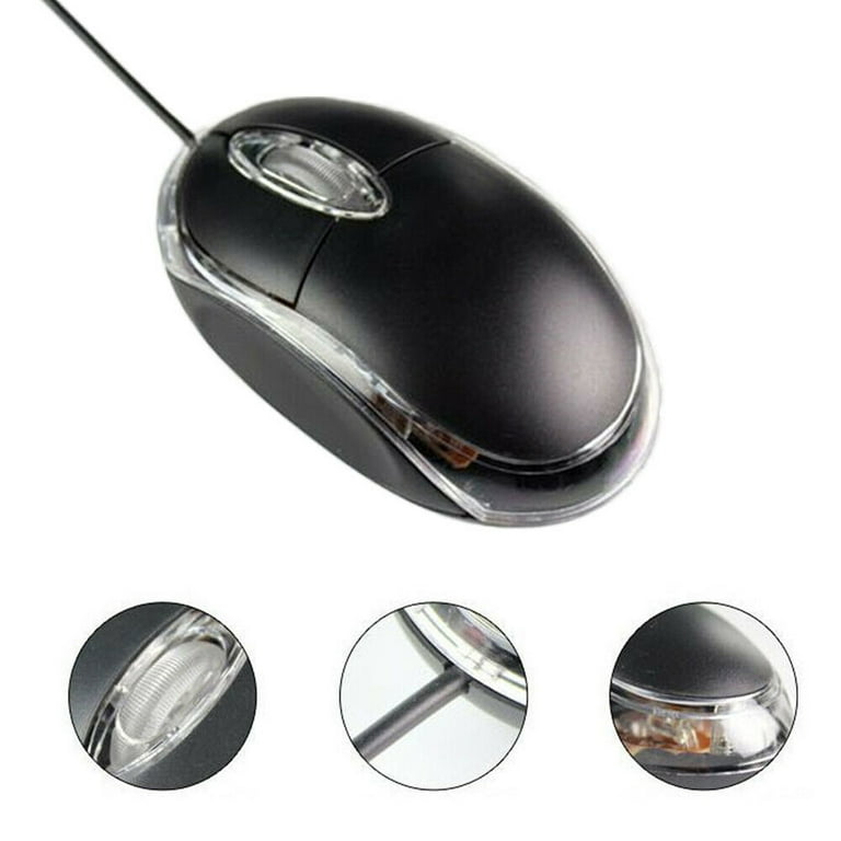 1Pc Optical USB Wired Mouse Professional Office Computer Mice for PC Desktop Laptop (Black) 1Pc Optical USB Wired Mouse Professional Office Computer Mice for PC Desktop Laptop (Black)