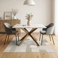 thumbnail image 3 of ODIKA 5'x7' Washable Area Rug Non-Slip, Low Pile, Stain Resistant Plush Large Geometric Contemporary Minimalist Farmhouse Neutral for Guest Room, Lounge, Apartment, 3 of 7