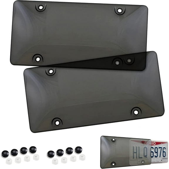 2 Pack License Plate Covers Unbreakable License Plate Protector Flat License Plate Protector License Plate Cover Frame Shields