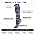thumbnail image 3 of Lsque Retro Cassette Music Pattern Sport Compression Socks for Men & Women 15-20 mmHg Knee High Nurse Pregnant Running Medical and Travel Athletic, 3 of 6