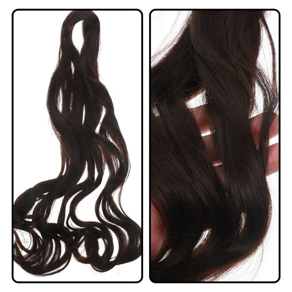 WHAMVOX Hair Extensions Long French Curly Wig Synthetic Wig 70X8CM Black