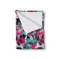 thumbnail image 2 of Grunge Soft Flannel Fleece Blanket, Abstract Leaves with Various Designs Nature Ornamental Blossoming Earth, Cozy Plush for Indoor and Outdoor Use, 50" x 70", Hot Pink Seafoam Black, by Ambesonne, 2 of 6