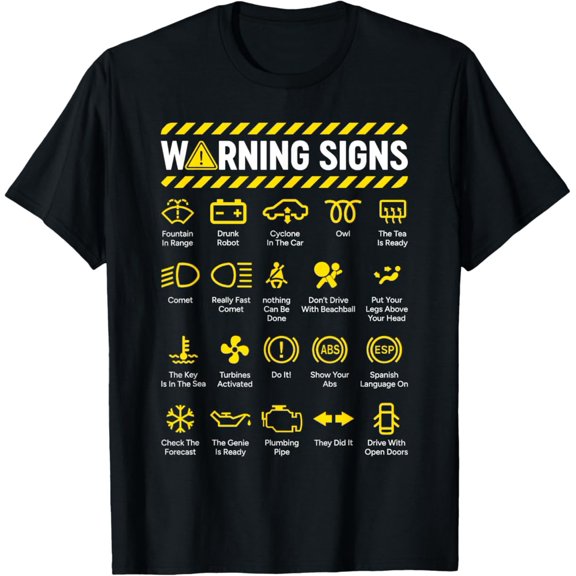 Sam Soft Driving Warning Signs 101 Auto Mechanic Driver Design T-Shirt Full Size S-5Xl