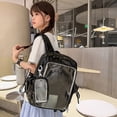 thumbnail image 3 of Hzzsbu Ita Bag Clear Backpack Heavy Duty PVC Transparent Backpack Multiple Pockets Bookbag for Concert Work Security Travel Festival, 3 of 7