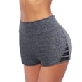 thumbnail image 2 of Women's High Waist Fitness Running Non Yoga Shorts Breathable Workout Bottoms with Pockets Control Compression Activewear, XL, Grey, 2 of 4
