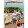 thumbnail image 4 of Outdoor Tablecloth with Umbrella Hole and Zipper, Christmas Snowman Rectangle Table Cloth 60x102 Inch Waterproof Tablecloth, Buffalo Plaid Farmhouse Xmas Tree Snowflakes Picnic Table Cover for Patio, 4 of 7
