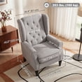 thumbnail image 3 of HOMCOM Button-Tufted Accent Chair with Wing Back Rounded Arms, 3 of 10