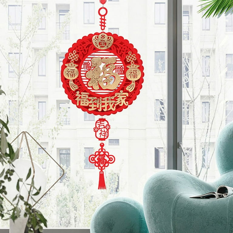 Chinese New Year Tassels Hanging Ornament Chinese New Year Decorations 2024  Spring Festival Decoration Fu Zi Pendant Home Decro