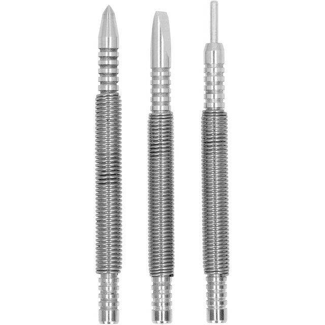 Woeilo 3 - Piece Springs Nail Punch Set: Carbon Steel, Compact Design, for Wood & Metal