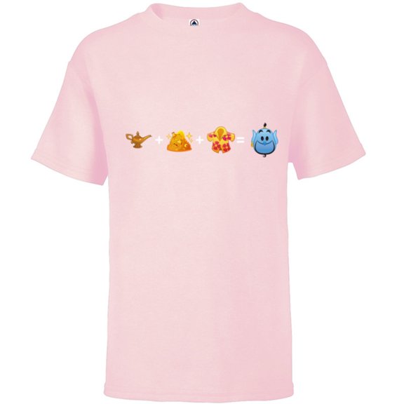 Disney Aladdin Genie Emoji Code Formula - Short Sleeve T-Shirt for Kids - Customized-Soft Pink