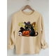 thumbnail image 2 of Sudadera Con Estampado De Gato De Halloween, Sudadera Casual De Manga Larga Con Cuello Redondo Para Otoño E Invierno, Ropa De Mujer, 2 of 4