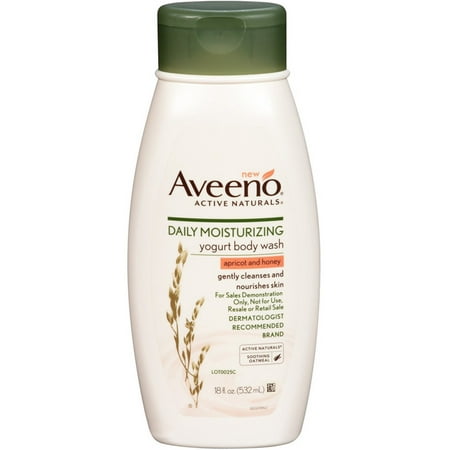 Moisturizing Body Yogurt 3 Pack - AVEENO Active Naturals Daily Moisturizing Yogurt Body Wash, Apricot & Honey 18 oz ()