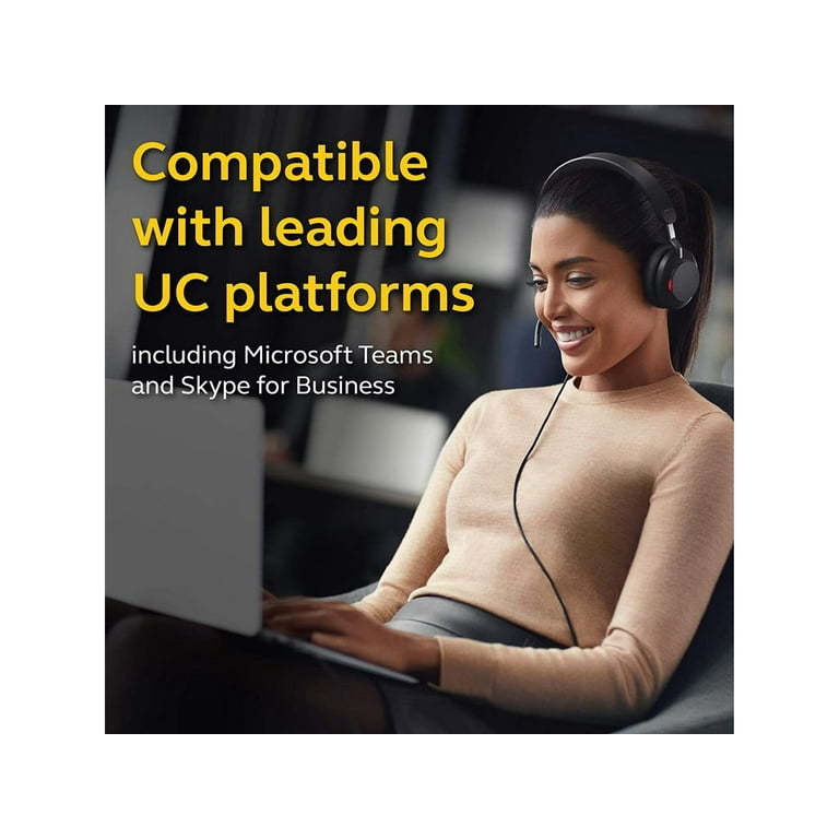 Music, USB-C Noise UC-Optimized UC Telework Evolve2 All-Day Calls Cancelling 40 Black and with – Stereo, Passive Comfort, Enhanced Headset Headphones, Connection USB-C, Headphones, Wired Jabra for