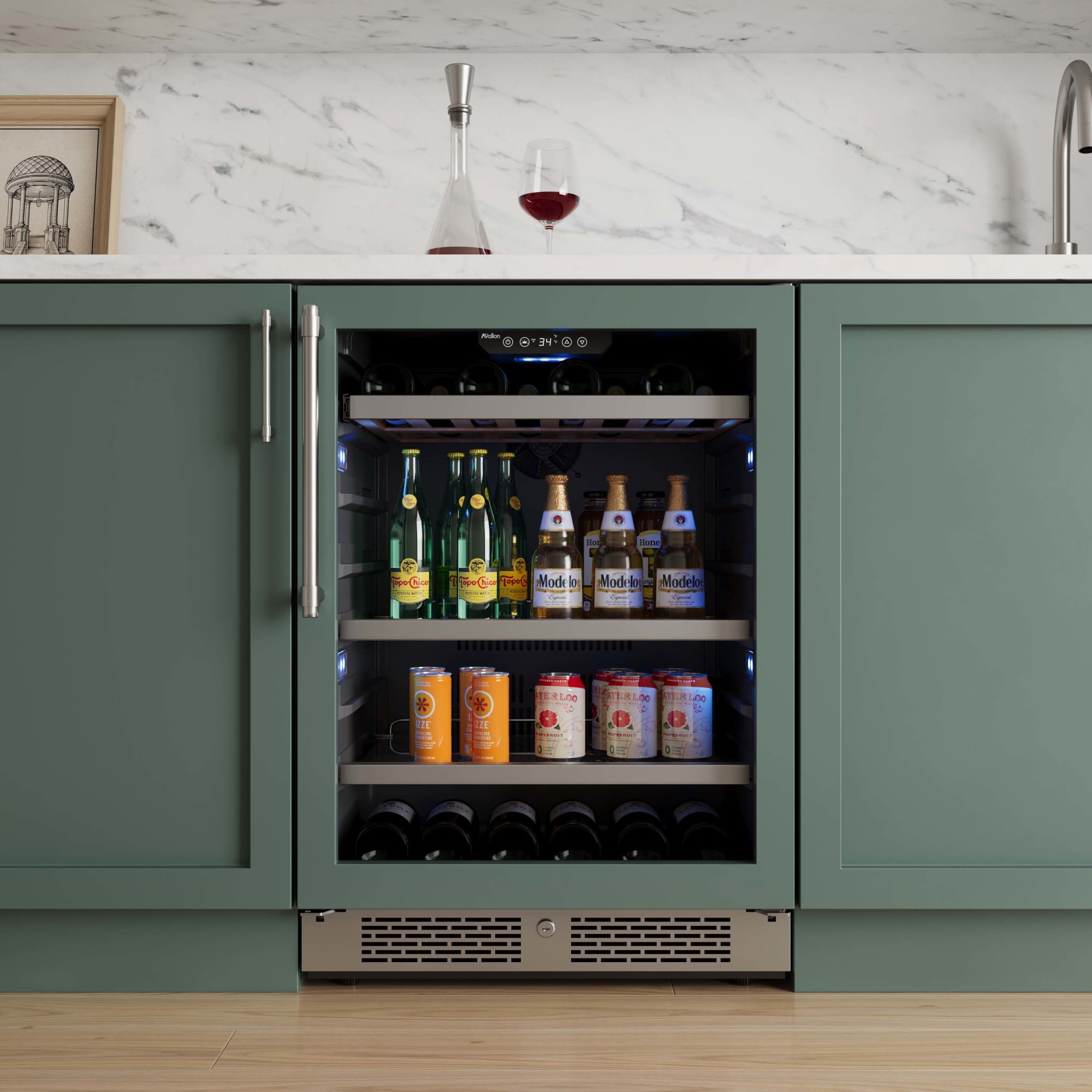 Avallon Awbc242rh 24" Wide 14 Bottle Capacity And 82 Can Capacity Right Hinge Wine And