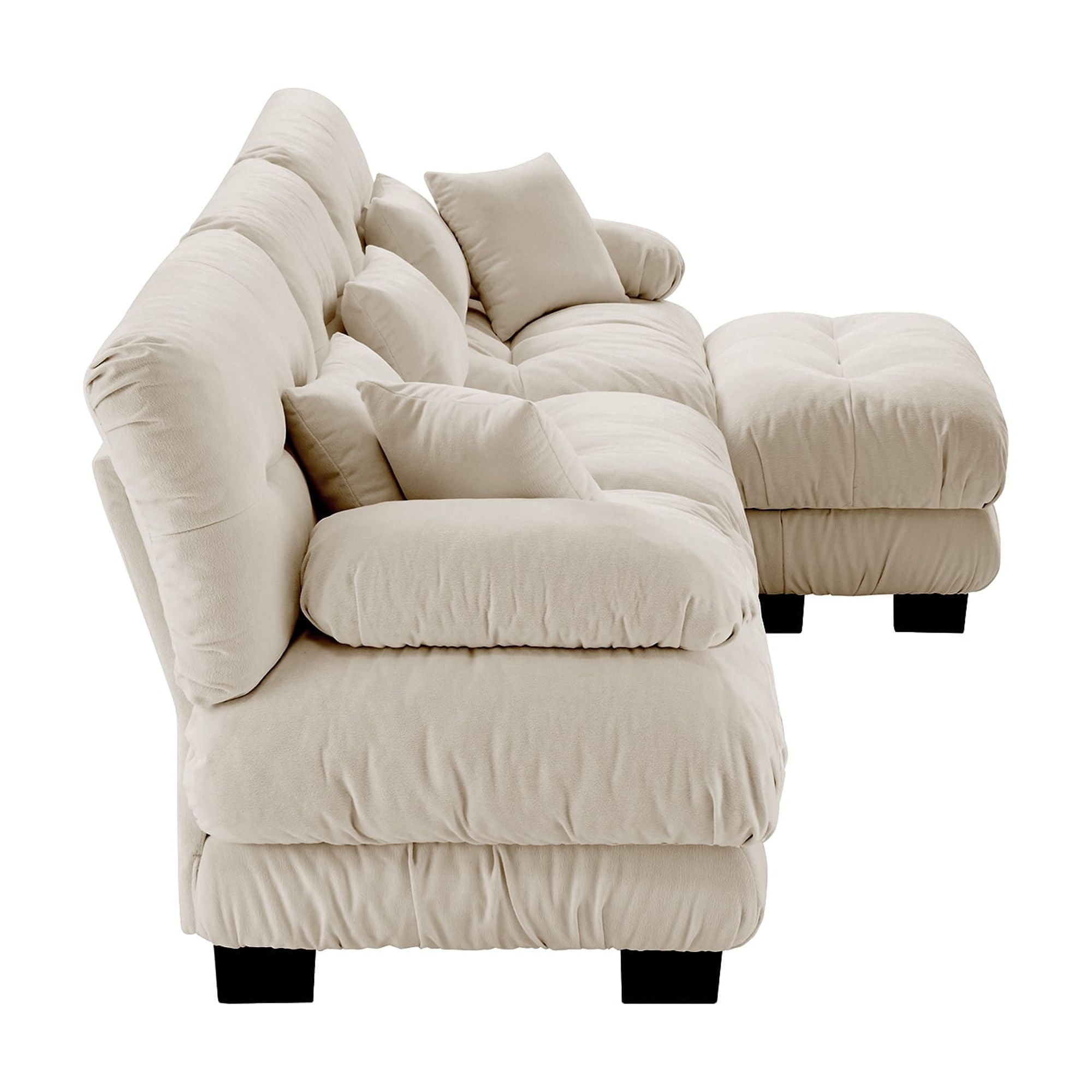Gewnee Luxury ,Deep Seat Modular Sectional Sofa Couch with Convertible Ottoman,Oversized L Shaped Cloud Couch for Living Room