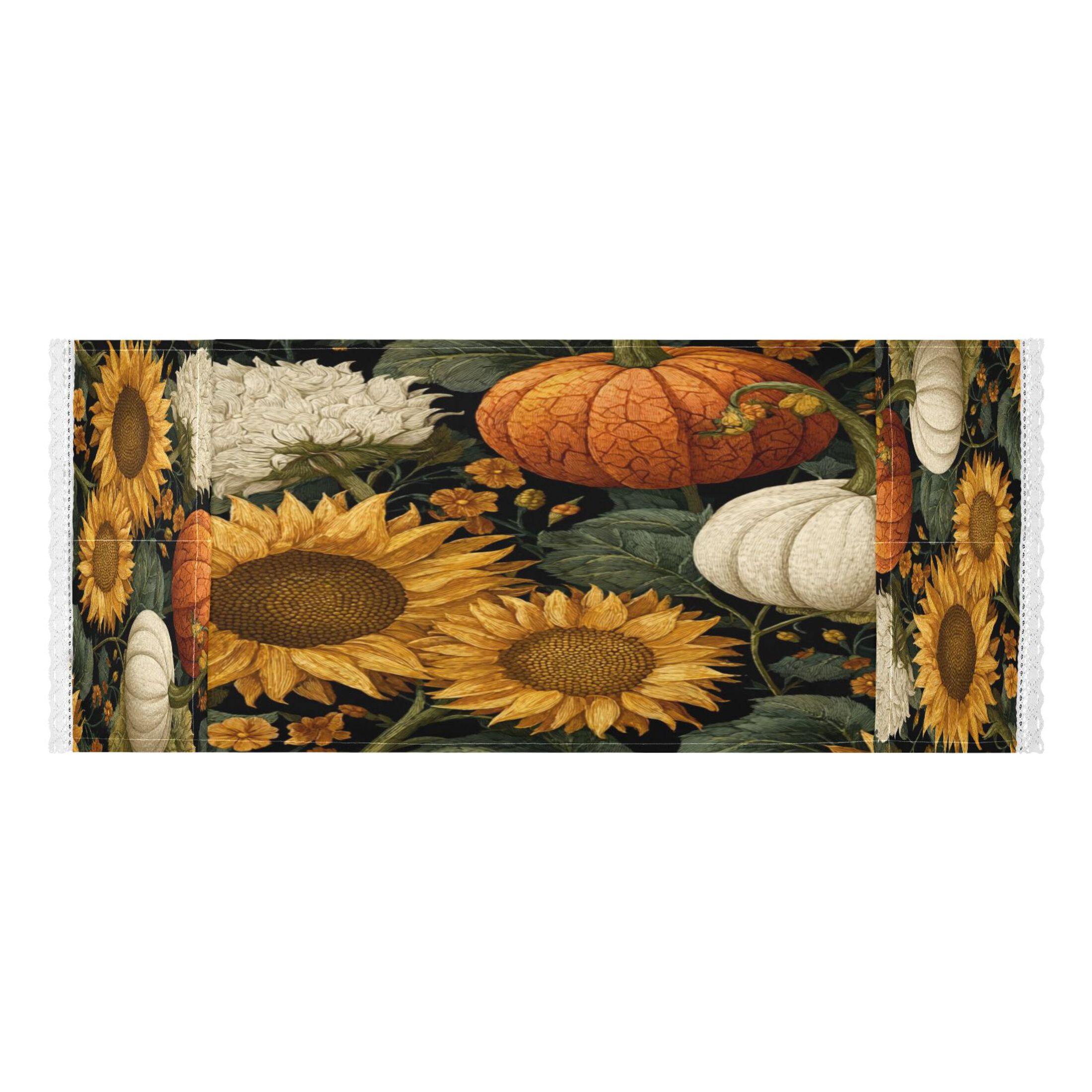 Dustproof Washing Machine Cloth Washer and Dryer Top Covers, Fridge Dust Cover, With Storage Bags Pumpkins and Sunflowers Pattern