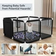 thumbnail image 3 of Baby Playpen, Outdoor Play Yard, Portable Play Yard 4-Panel- Baby Foldable Safety Playpen for Infant Toddler, Black, 3 of 7