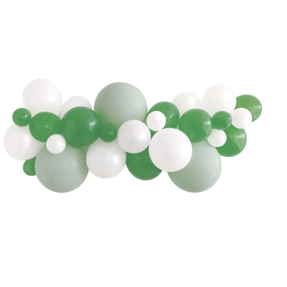 Balloon Arch Kit White/ Ivory/ Green Matte Latex 27 Balloons, Unique Industries