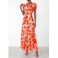 thumbnail image 4 of PRETTYGARDEN Womens Summer Floral Maxi Dresses Spring Short Sleeve Ruffle V Neck Flowy Boho Long Beach Vacation Sundress, 4 of 8