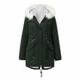 thumbnail image 1 of CEHVOM Manteau Long Chaud pour Femmes, Veste à Capuche avec Col, Parka d'Hiver Ajustée, 1 of 6
